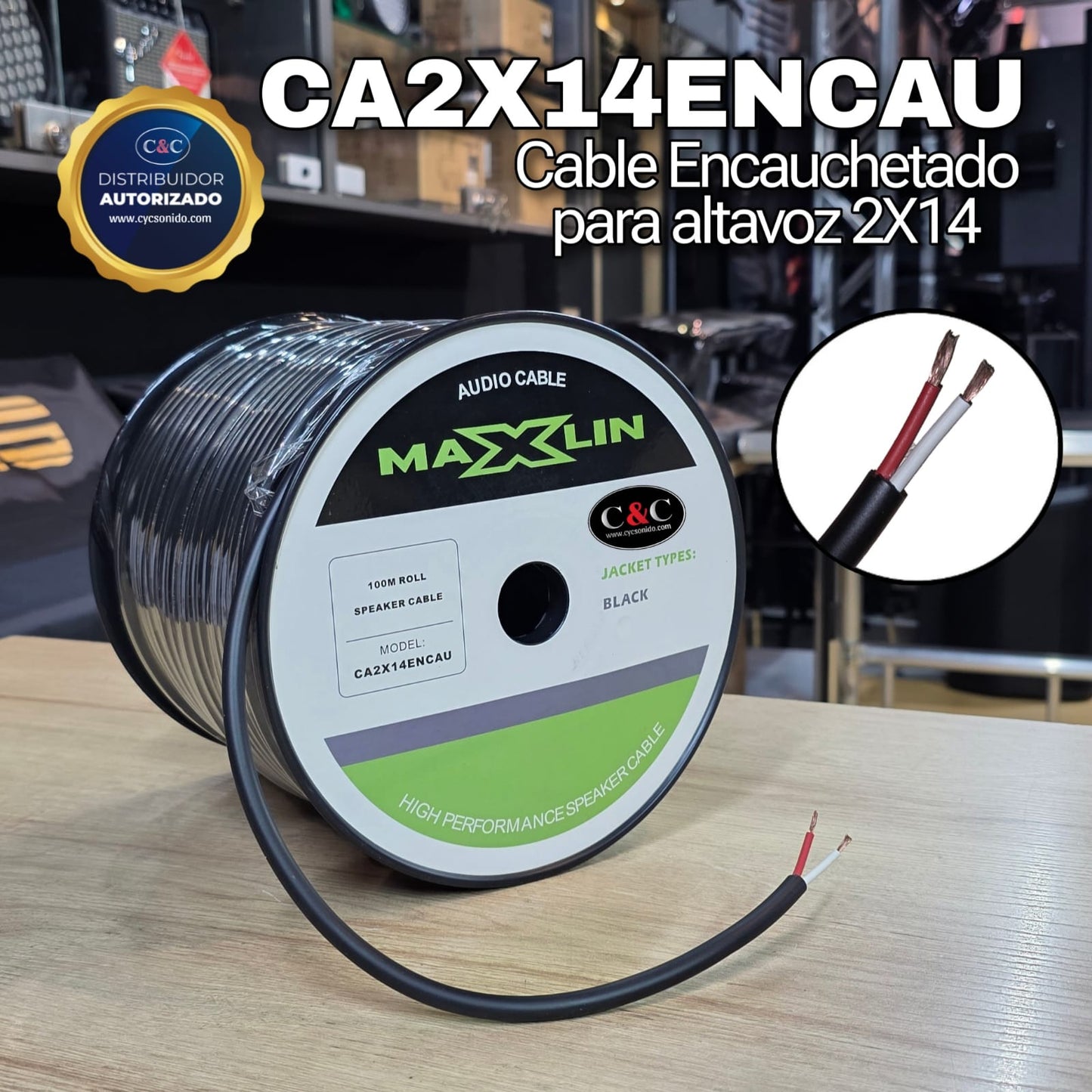 MAXLIN ROLLO DE CABLE ENCAUCHETADO 2X14