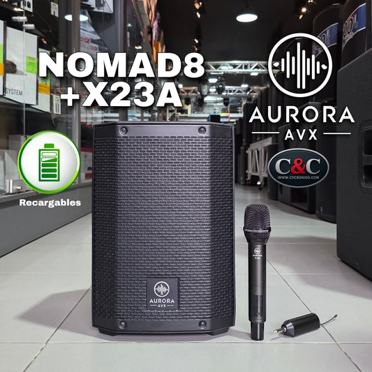 AURORA NOMAD 8 PARLANTE ACTIVO PORTÁTIL DE 8 " ( INCLUYE sistema x23)