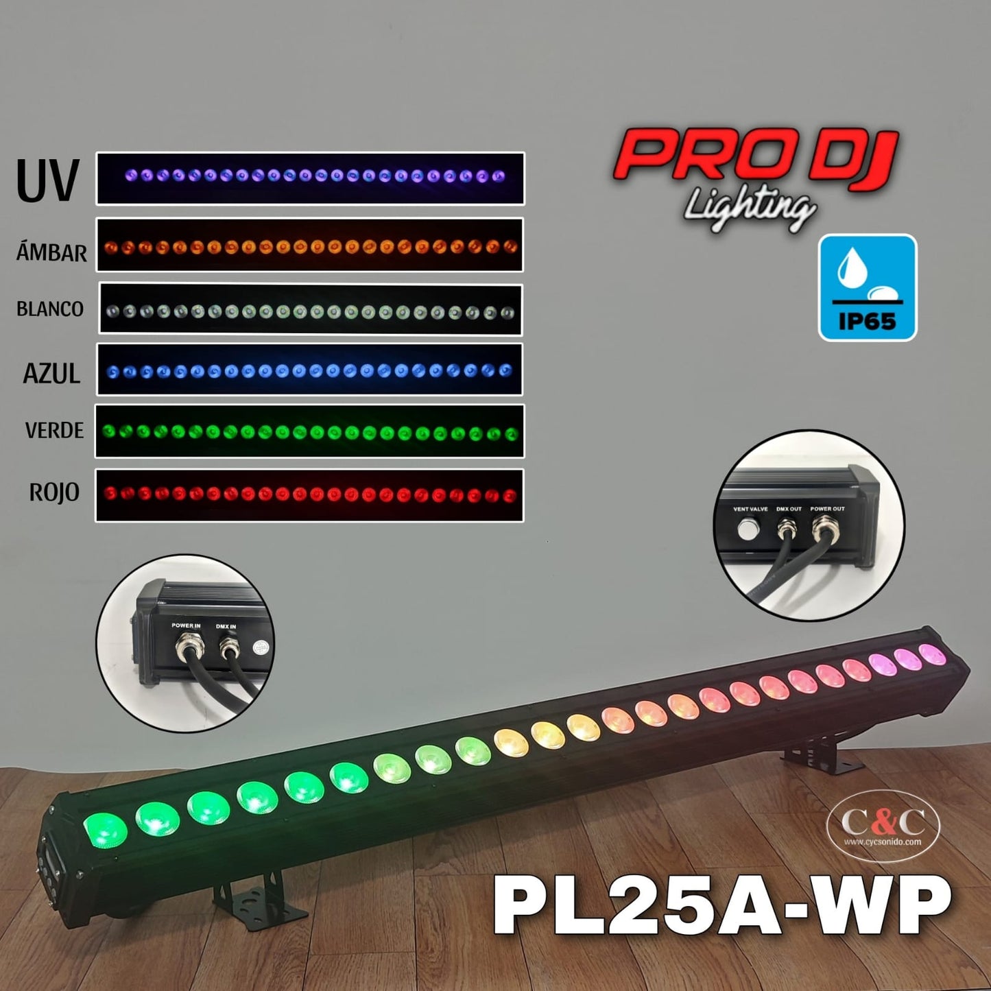PRO DJ LIGHTING PL25A-WP BARRA LED WATER PROOF