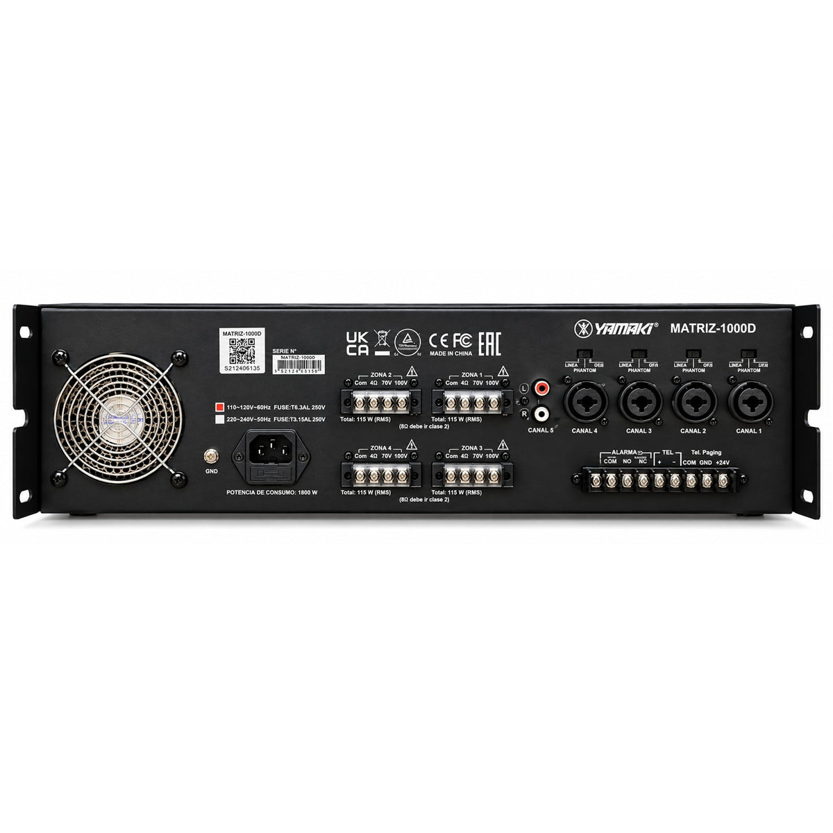 YAMAKI MATRIZ1000D MEZCLADOR AMPLIFICADOR 4 ZONAS 1000 W