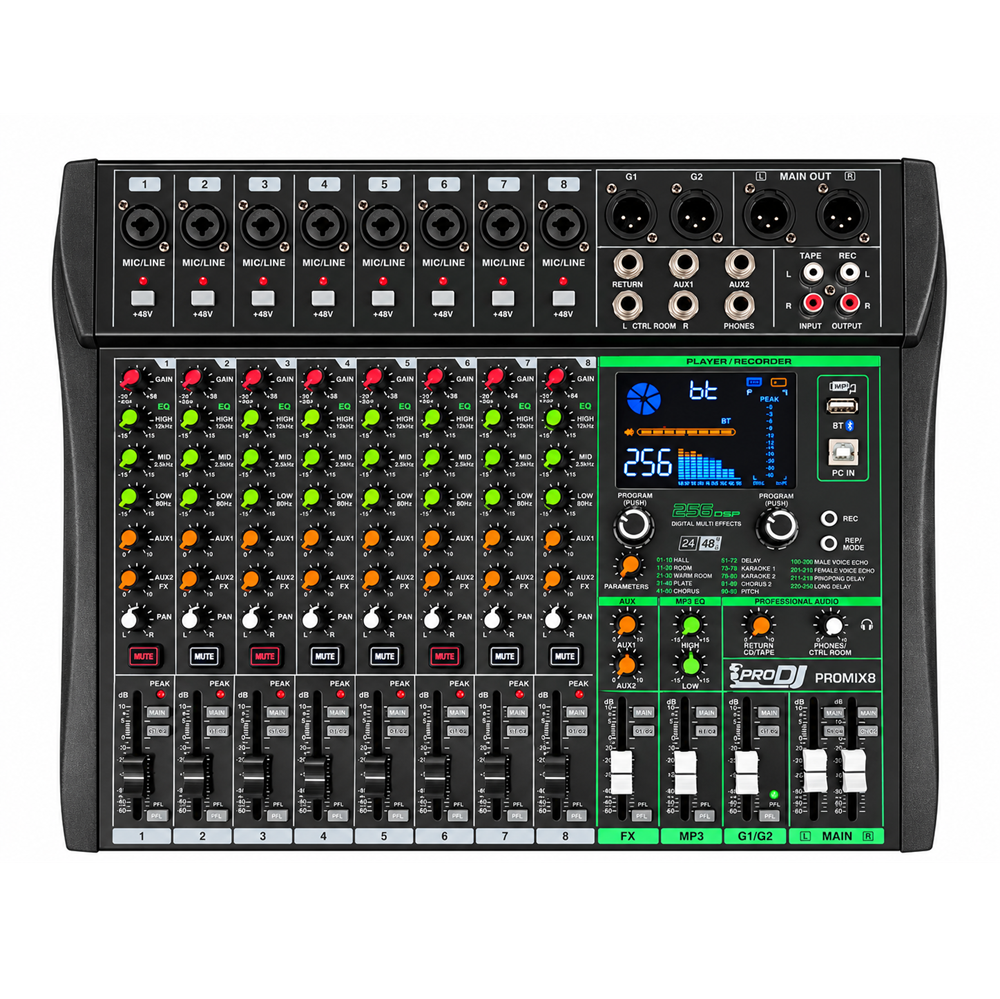 PRO DJ PROMIX 8 CONSOLA ANALOGA DE 8 CANALES