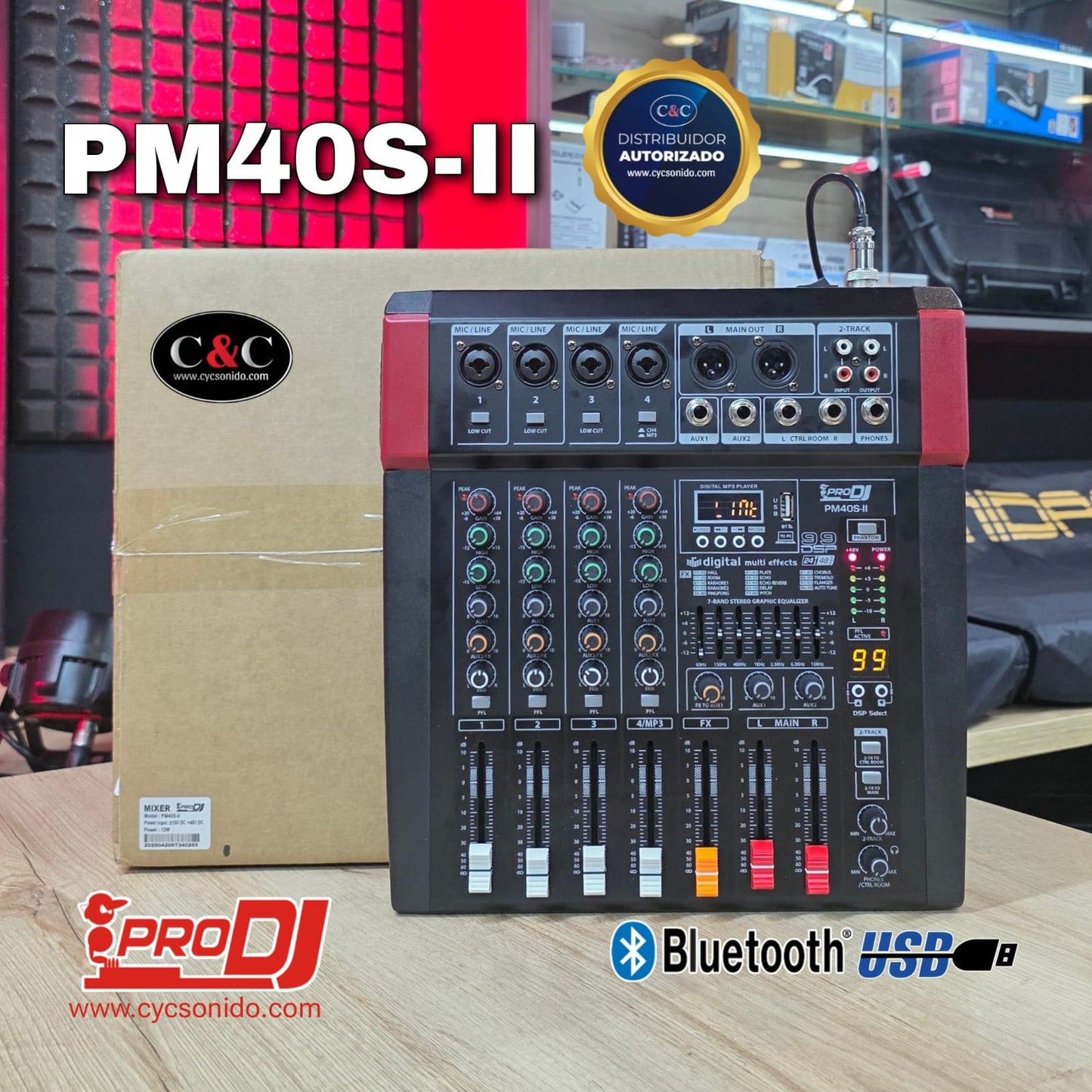 PRO DJ PM40S-II CONSOLA ANALOGA DE 4 CANALES