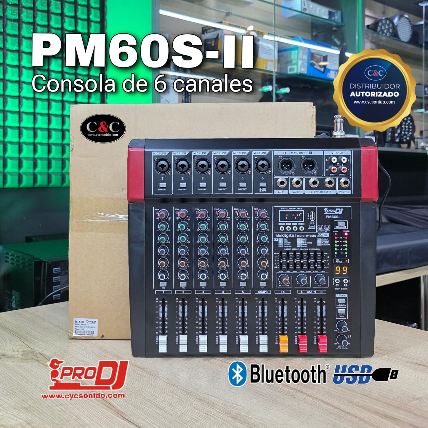 PRO DJ PM60S-II CONSOLA ANALOGA DE 6 CANALES