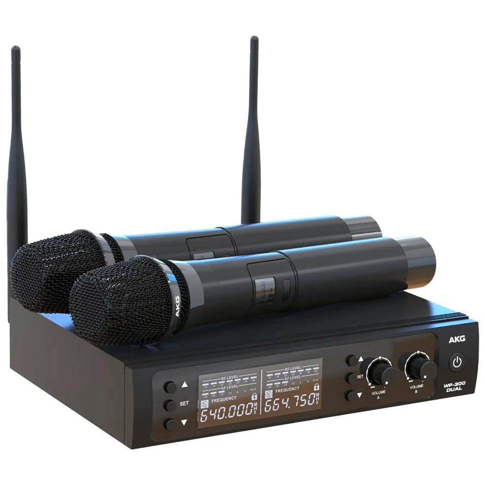 AKG WP-300 DUAL MICROFONO DOBLE DE MANO INALAMBRICO