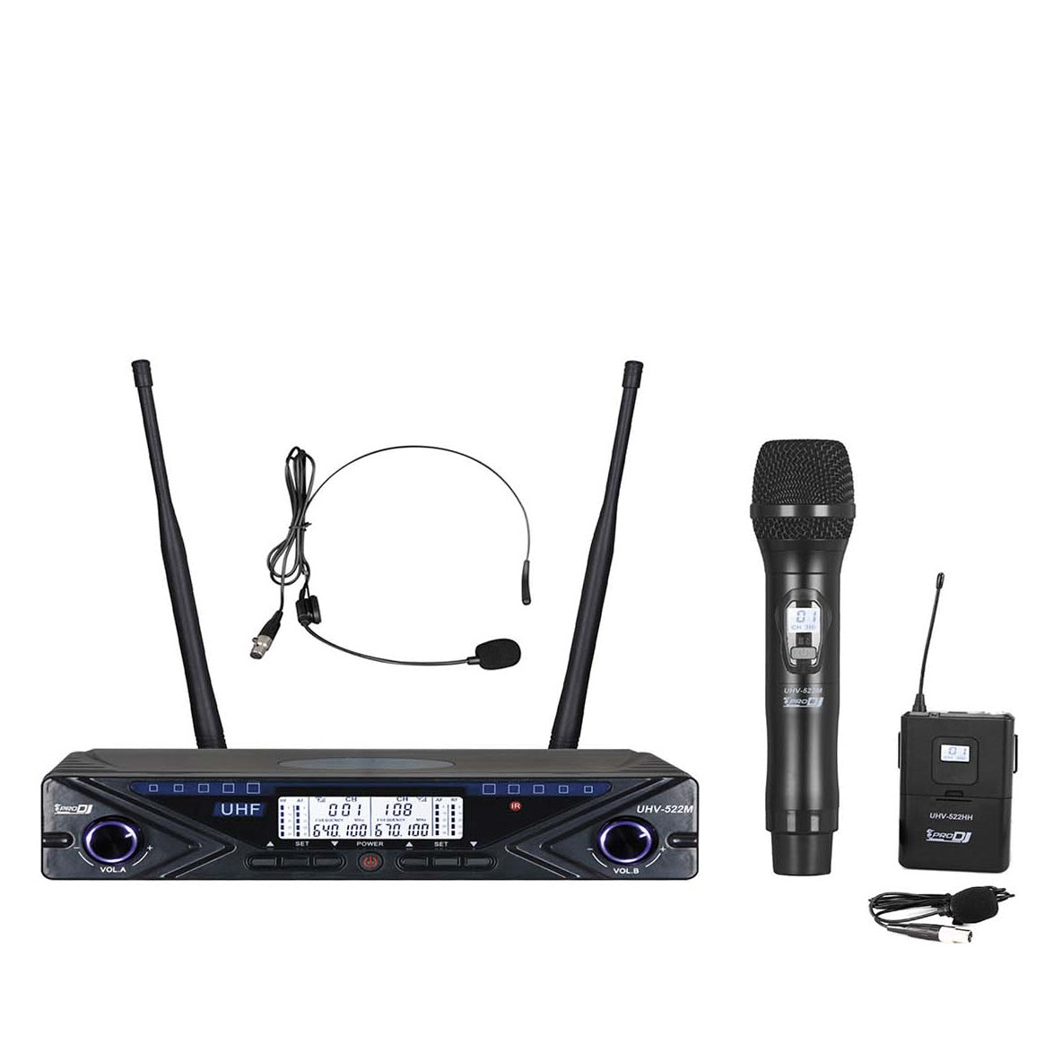 Micrófono doble prodj UHV522MHL