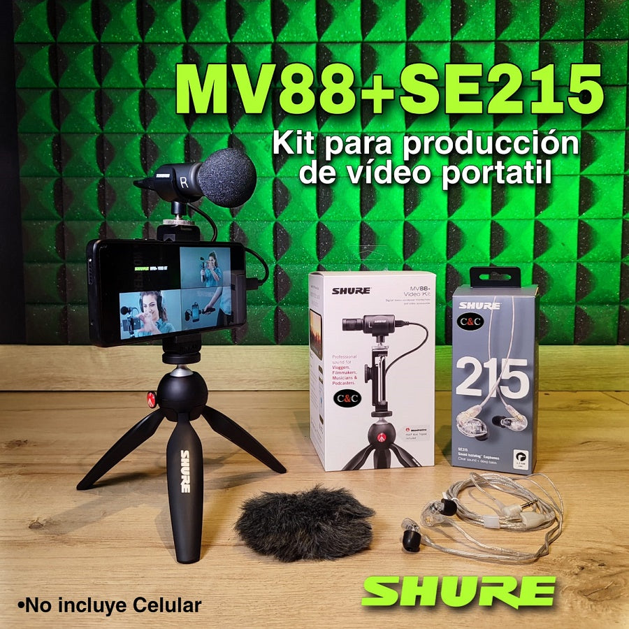 SHURE KIT MICRÓFONO/IN-EARS MOTIV MV88+SE215-CL