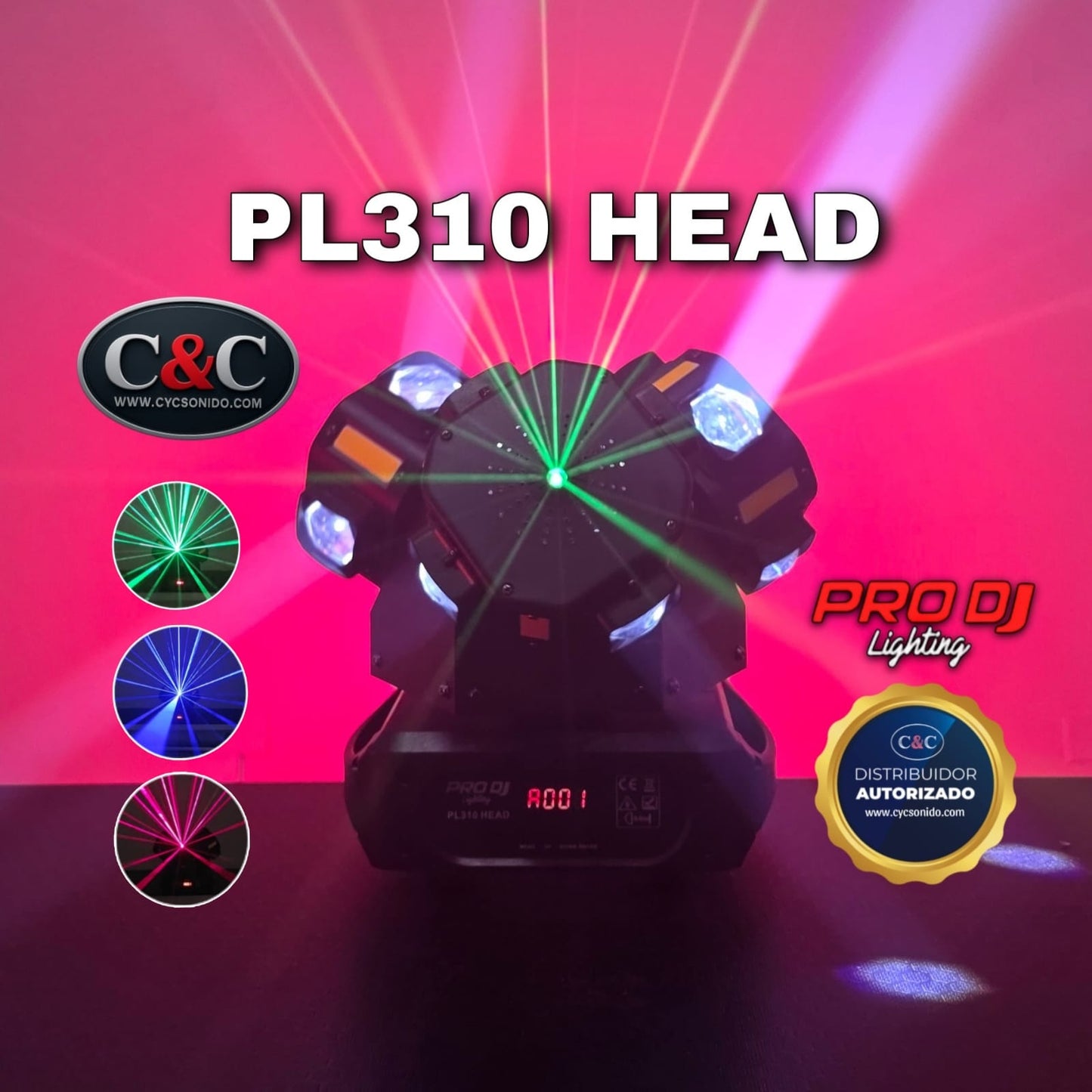 PRO DJ LIGHTING PL310 HEAD CABEZA MOVIL MULTIEFECTOS