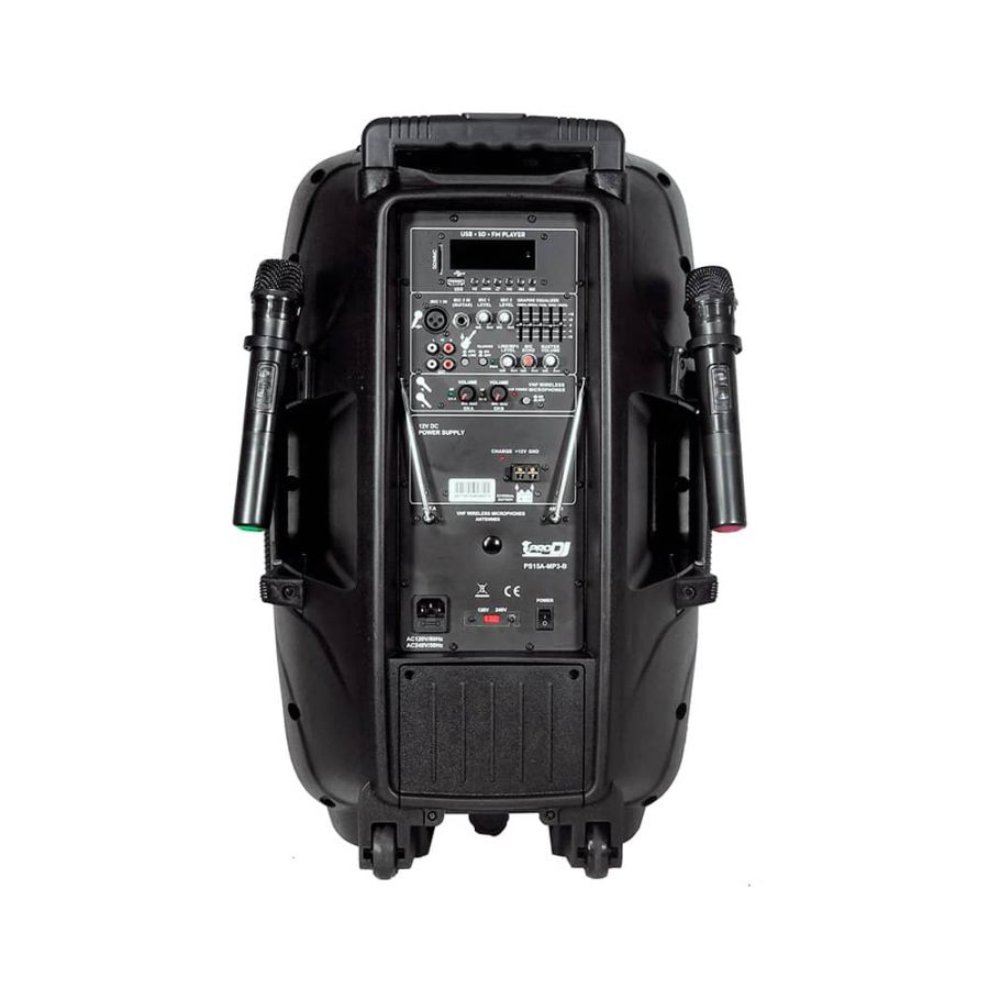 Pro DJ PS15A-MP3-B Cabina activa recargable de 15"