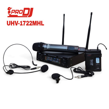 PRO DJ UHV1722MHL MICROFONO INALAMBRICO MANO-DIADEMA