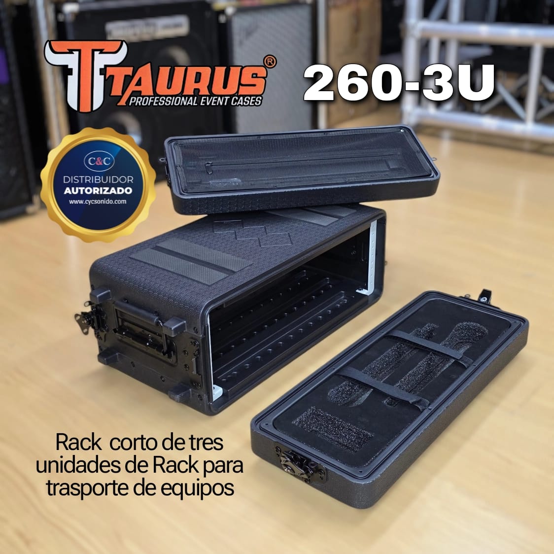 TAURUS 260-3U CASE RACK 3 CUERPOS