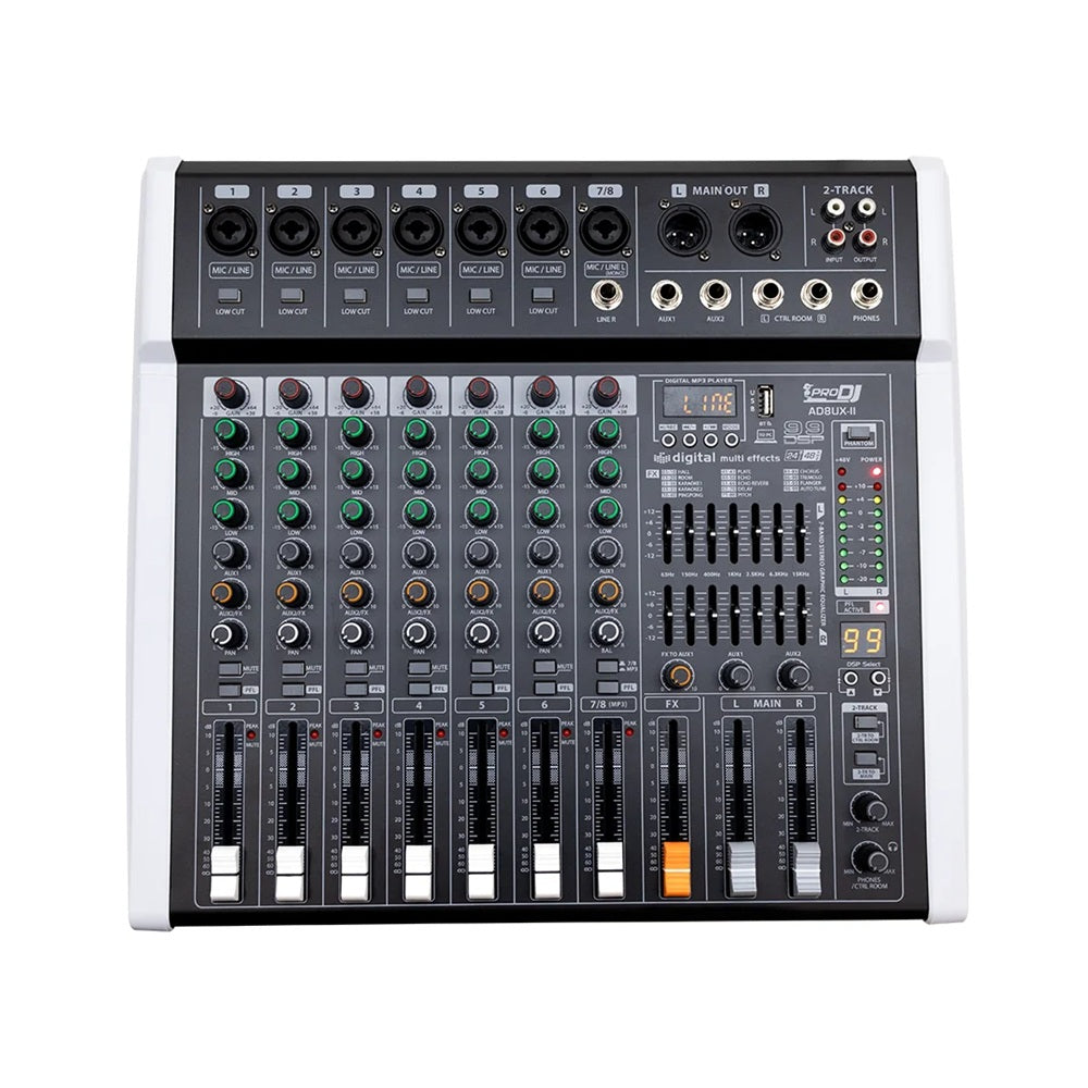PRO DJ AD8UX-II CONSOLA ANALOGA DE 8 CANALES