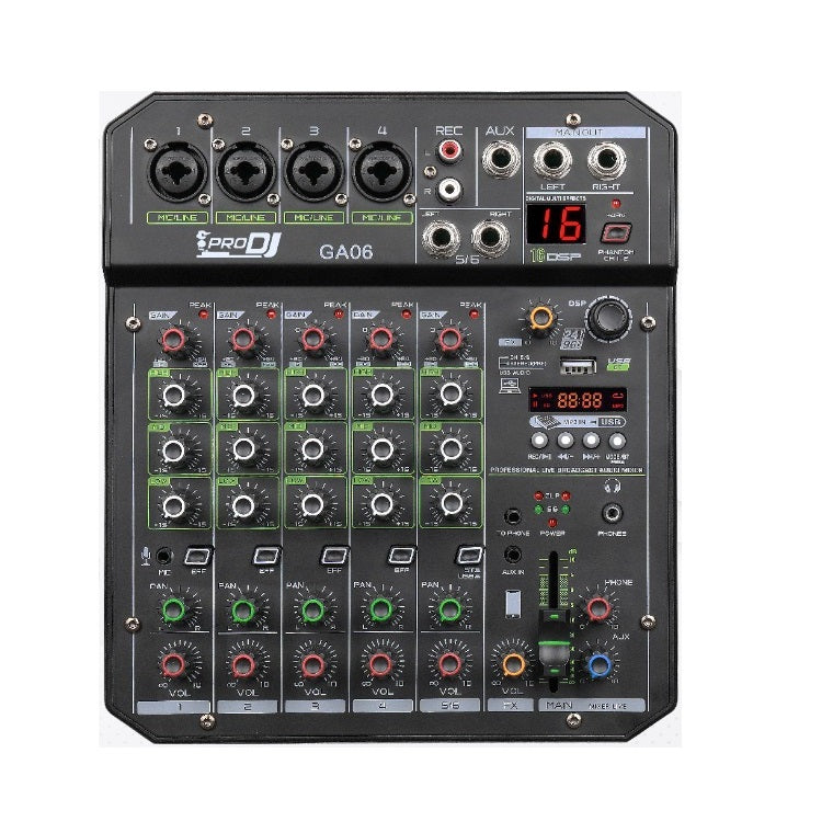 PRO DJ GA06 CONSOLA ANALOGA DE 6 CANALES