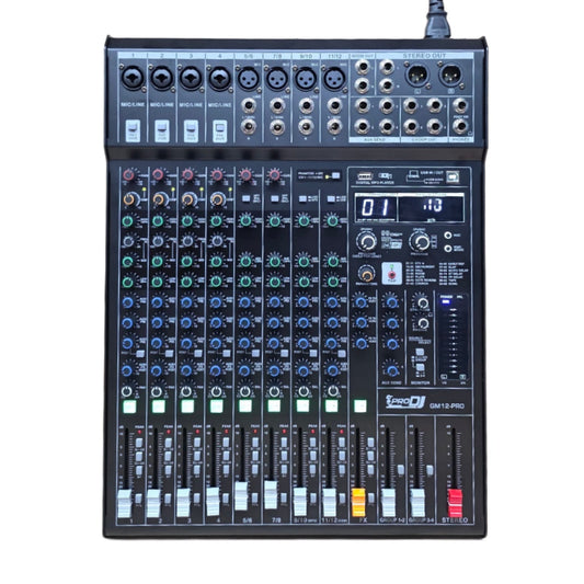 PRO DJ GM12-PRO CONSOLA DE 12 CANALES CON INTERFAZ