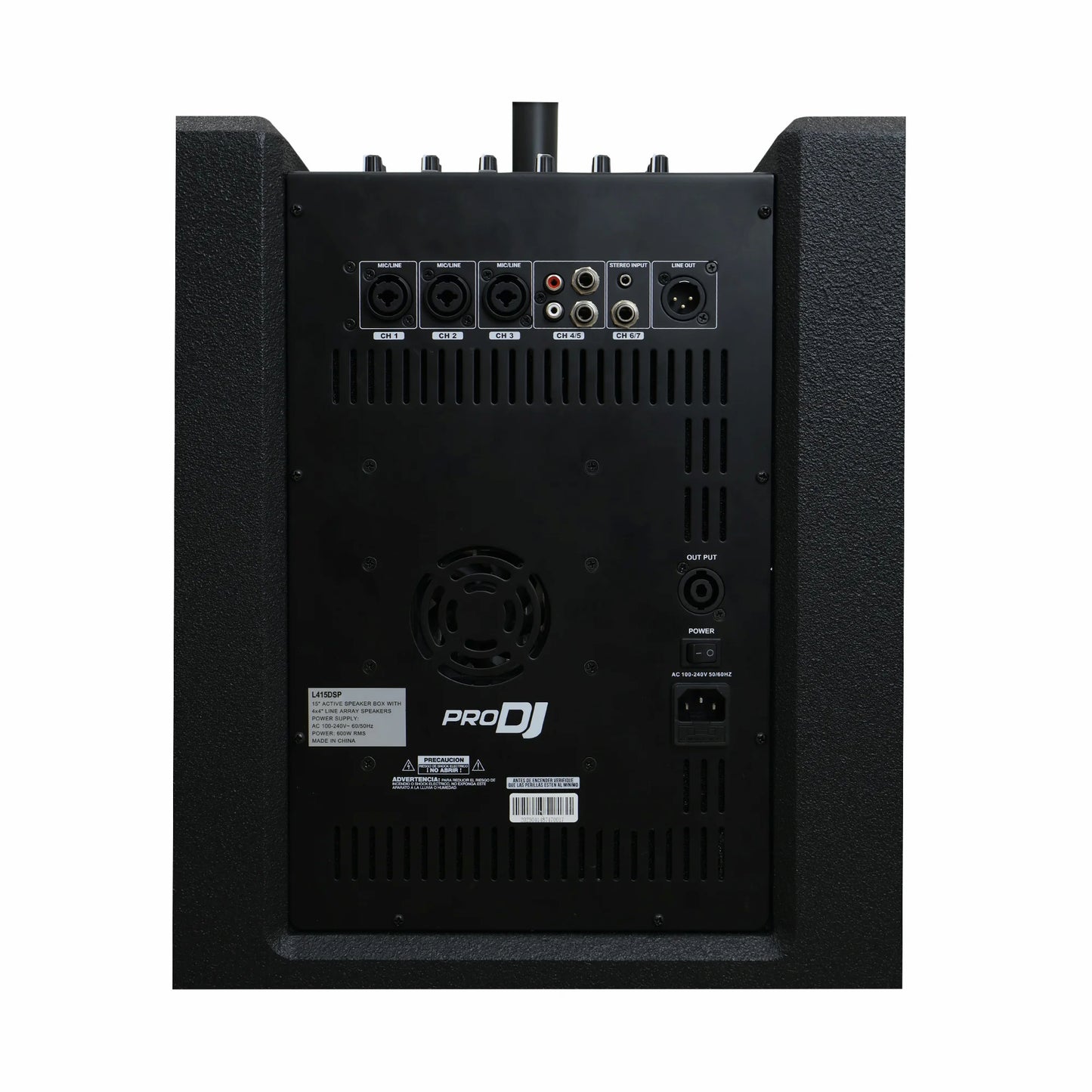 PRO DJ L415DSP SISTEMA LINEAL ACTIVO 600W RMS CON DSP Y MEZCLADOR 7 CANALES