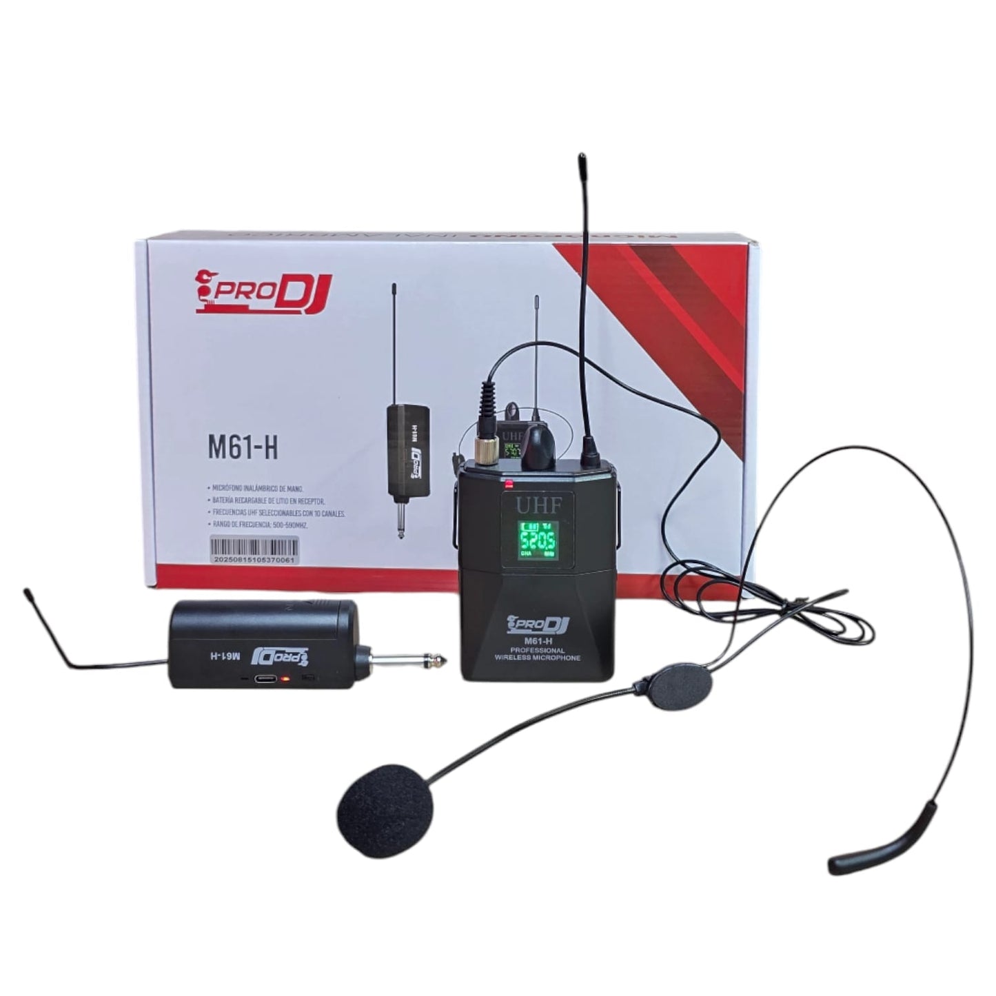 PRO DJ M61H MICROFONO DE DIADEMA INALAMBRICO RECARGABLE