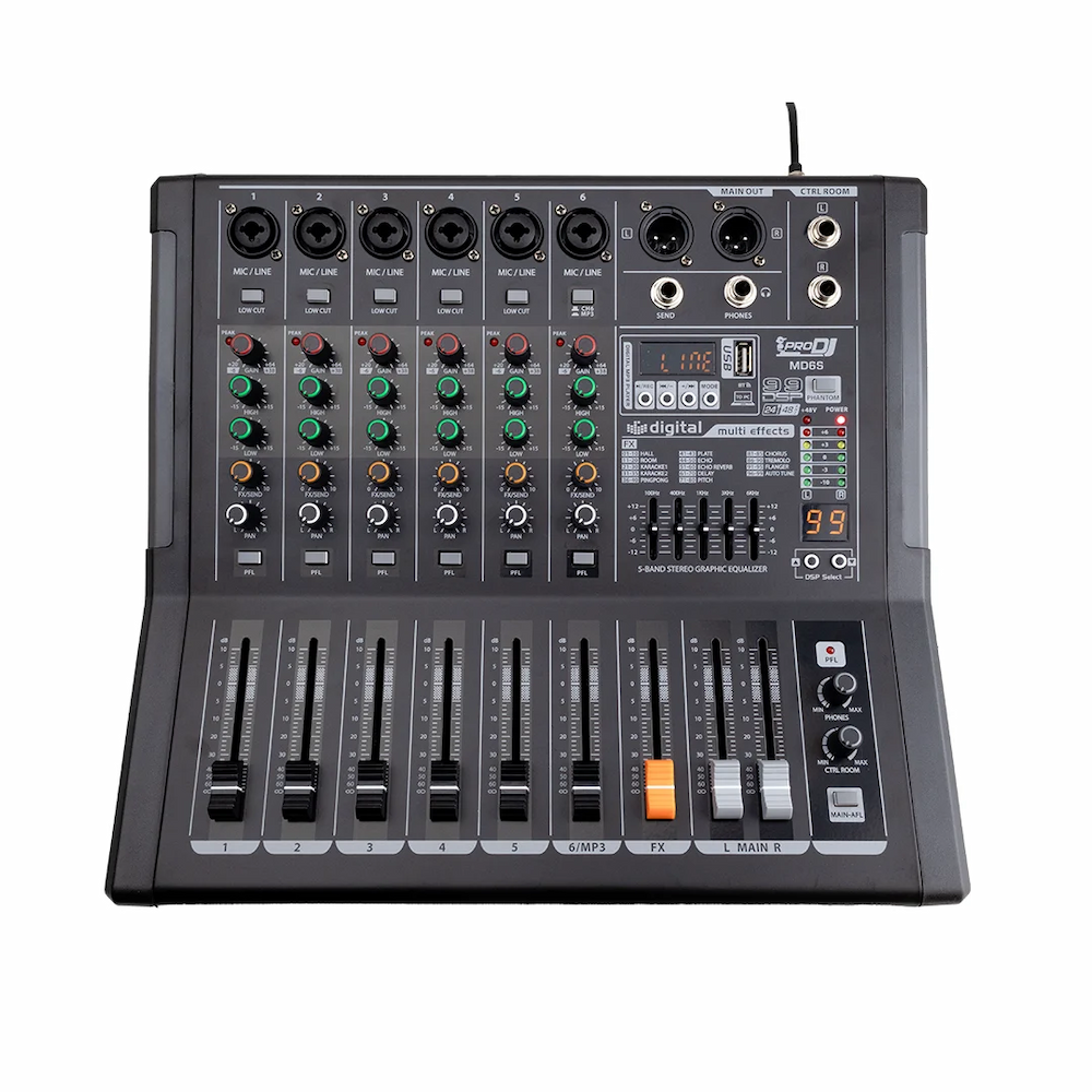 PRO DJ MD6S CONSOLA ANALOGA DE 6 CANALES