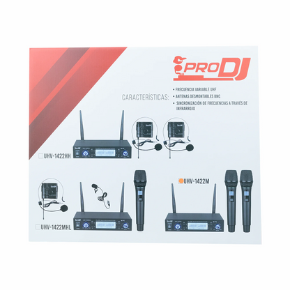 PRO DJ UHV1422M MICROFONO DOBLE INALAMBRICO