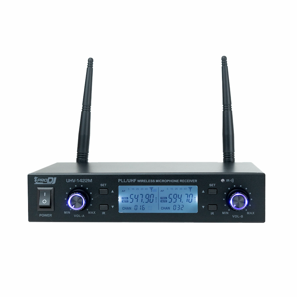 PRO DJ UHV1422M MICROFONO DOBLE INALAMBRICO
