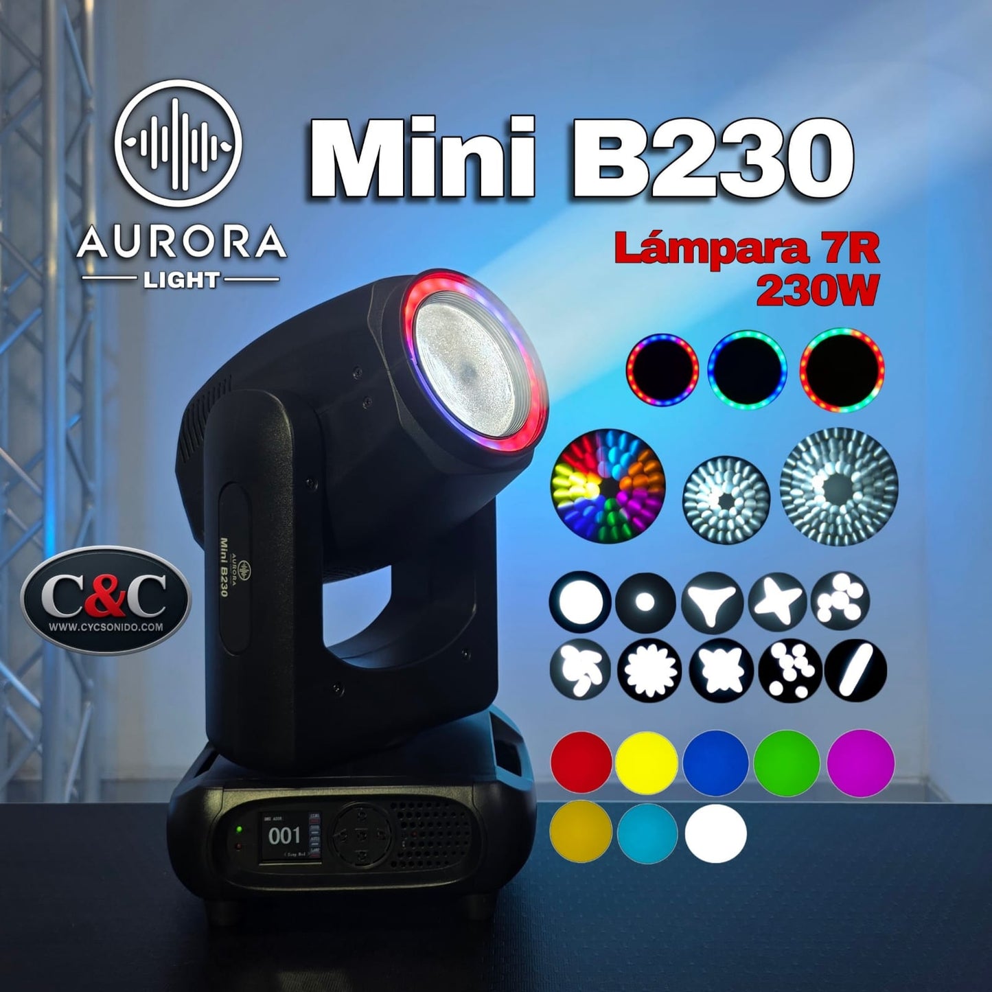 AURORA MINI B230 CABEZA MOVIL 7R
