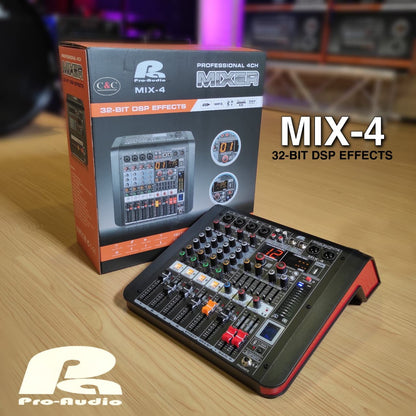 PA PRO AUDIO MIX4 CONSOLA ANALOGA DE 4 CANALES