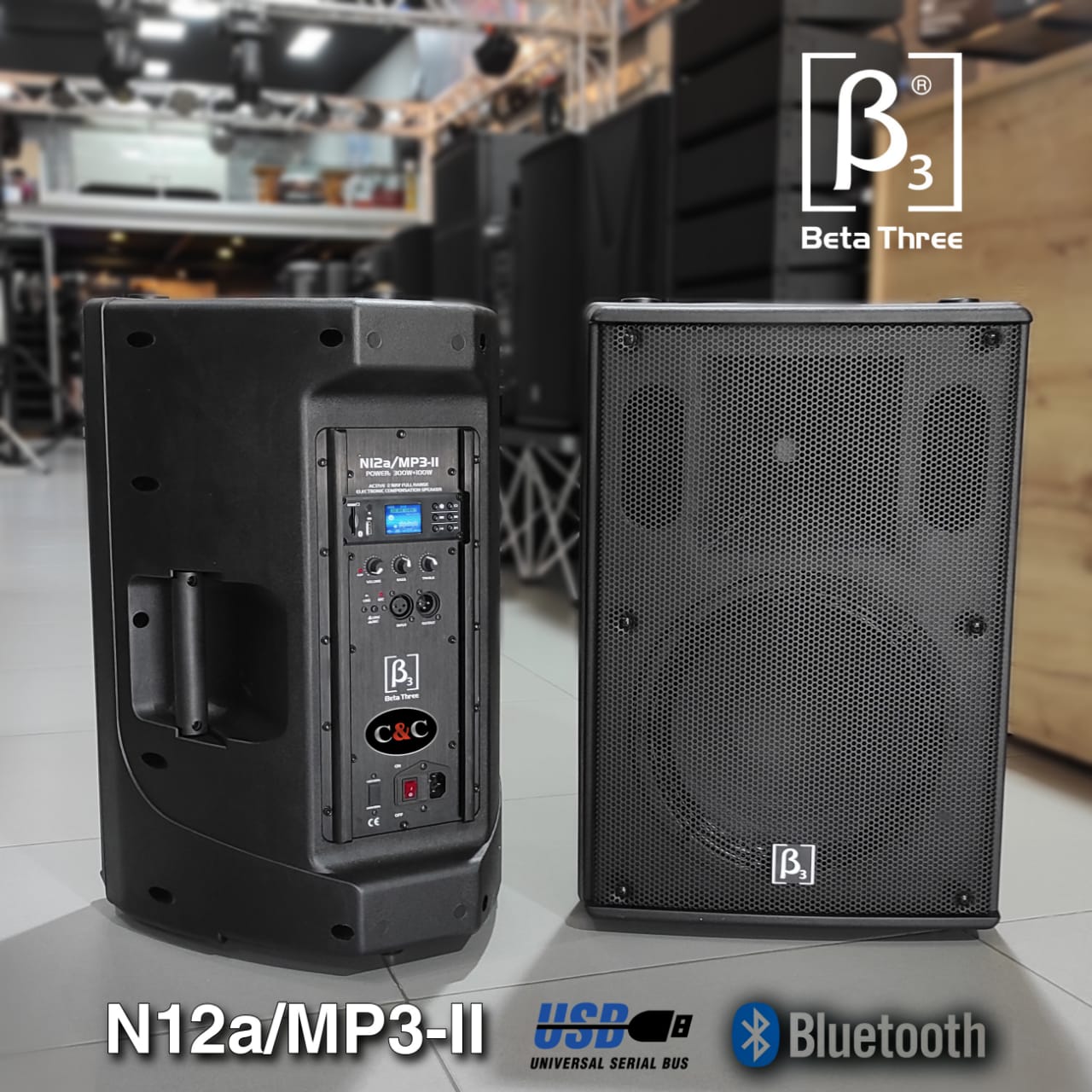 BETA 3  N12AMP3ii CABINA ACTIVA DE 12 PULGADAS CON USB Y BLUETOOTH