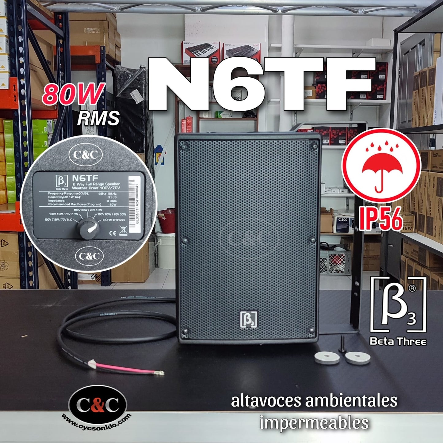 BETA 3 N6TF PARLANTE AMBIENTAL 6'' PARA EXTERIOR