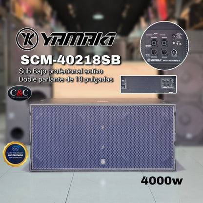 YAMAKI SCM40218SB BAJO ACTIVO DOBLE DE 18 PULGADAS