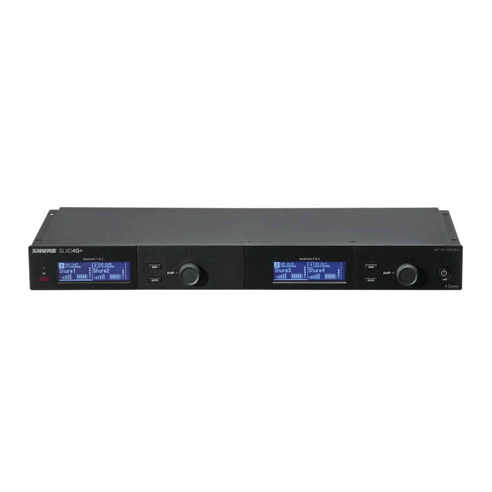 SHURE SLXD4QDAN+=-57 RECEPTOR DE 4 CANALES CON AUDIO DANTE