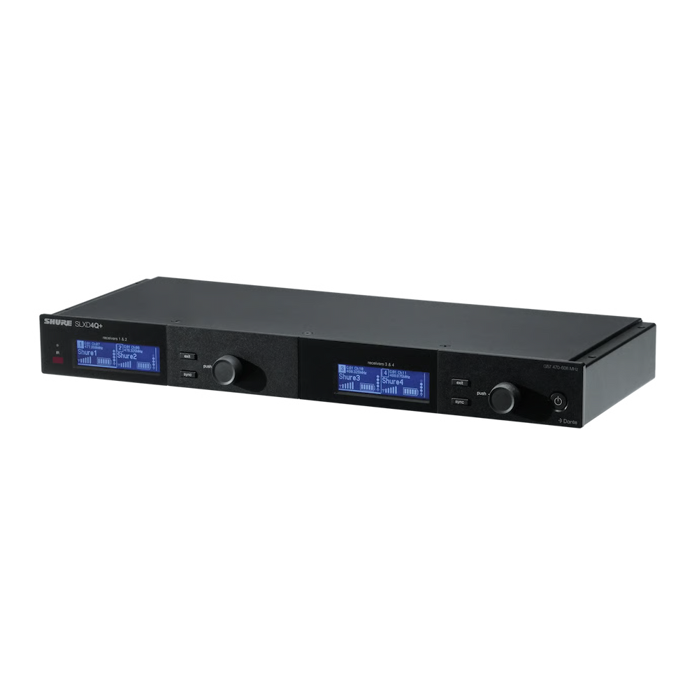 SHURE SLXD4QDAN+=-57 RECEPTOR DE 4 CANALES CON AUDIO DANTE