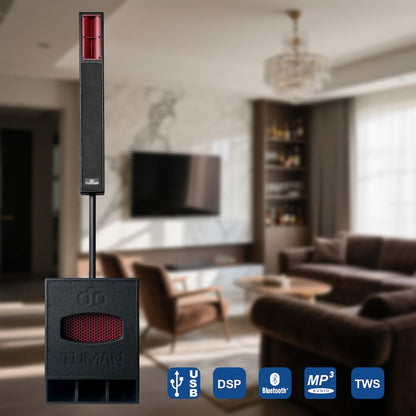 TUMAN TU1562 SISTEMA DE SONIDO PROFESIONAL 1.1 DE ALTA POTENCIA CON DSP Y WOOFER DE 15''