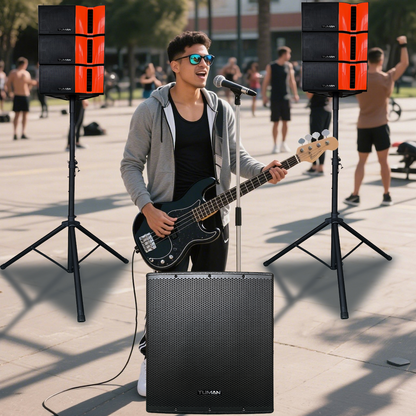 TUMAN TU6618BT SISTEMA PA KARAOKE BAJO 18" 2.1 CANALES