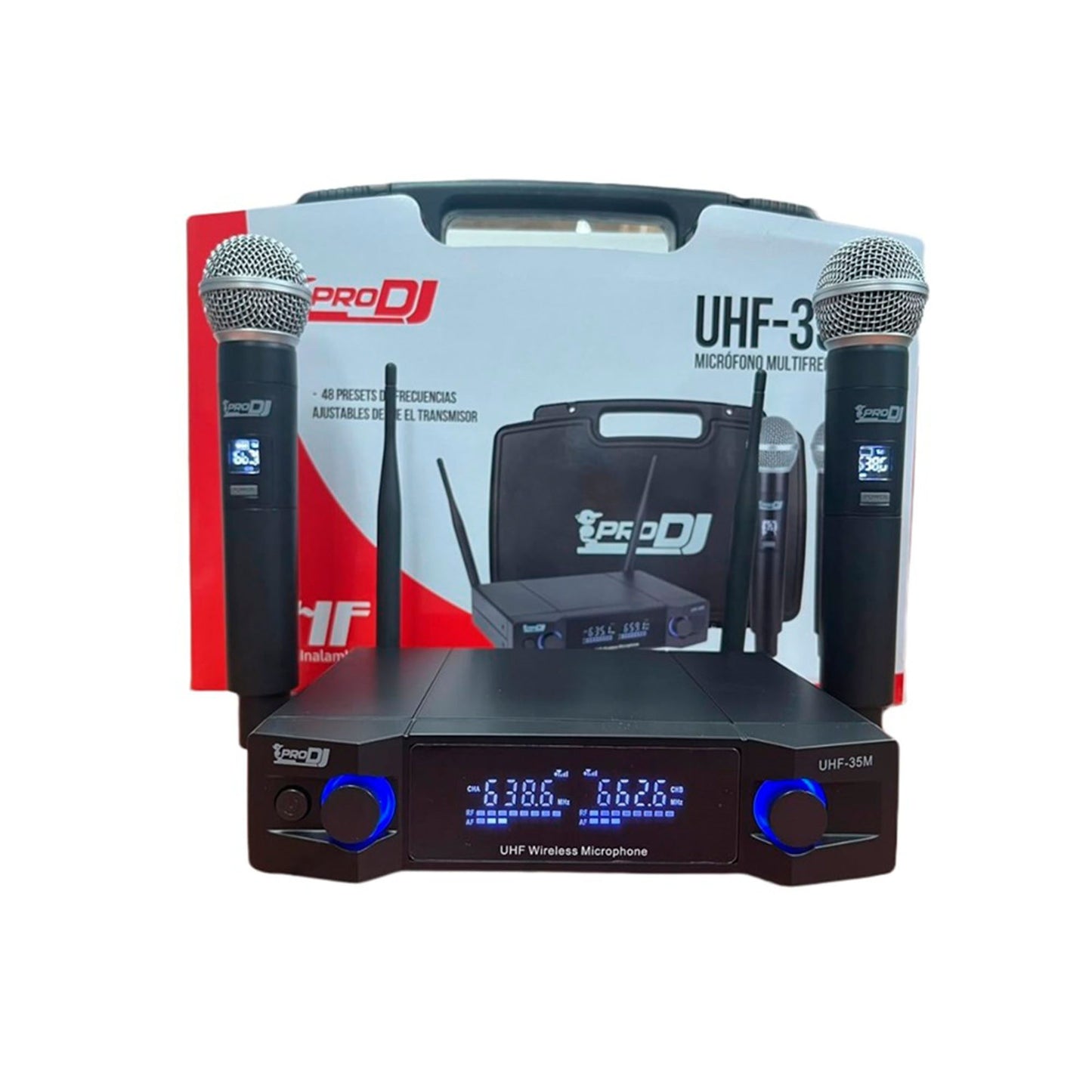 PRO DJ UHF35M MICROFONOS INALAMBRICOS DOBLE