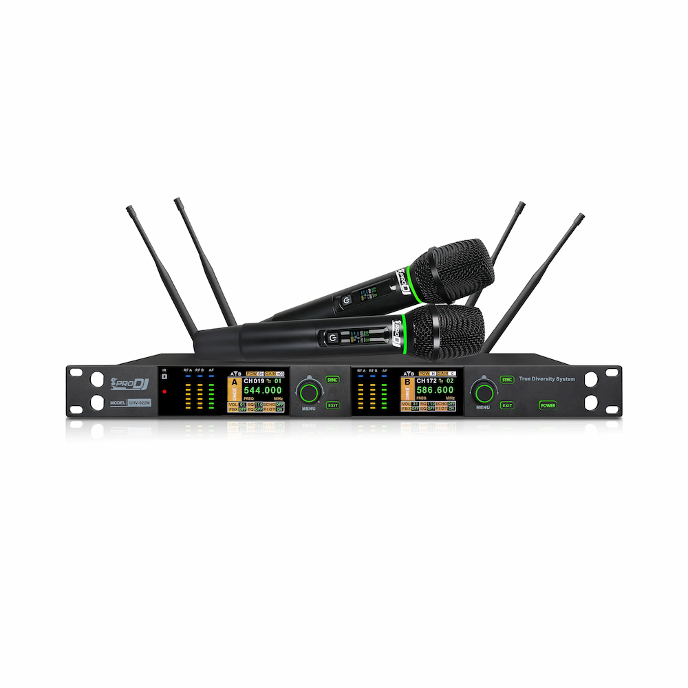 PRO DJ UHV922M MICROFONO DOBLE INALAMBRICO DE LARGO ALCANCE 150M