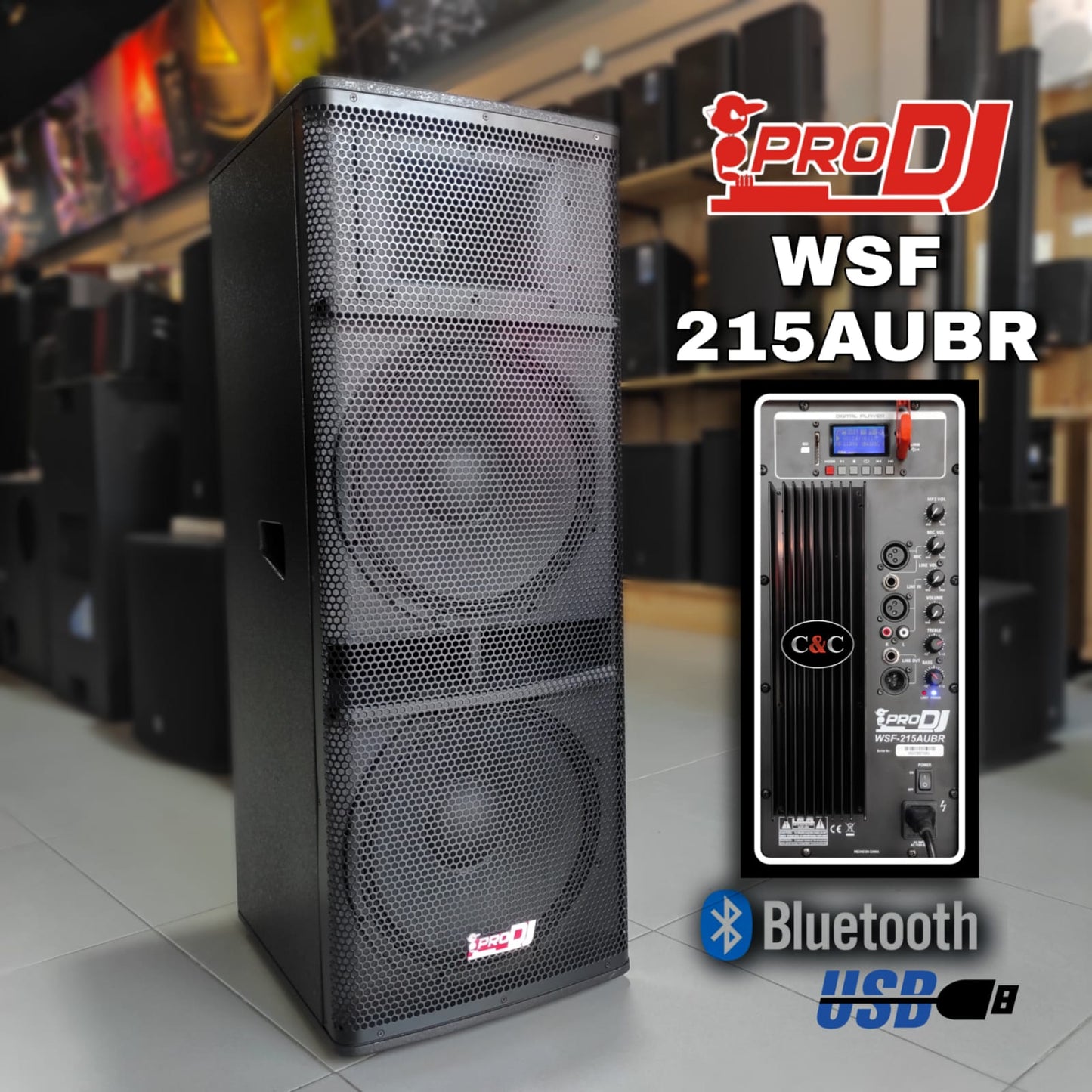 PRO DJ WSF215AUBR CABINA ACTIVA DOBLE DE 15''
