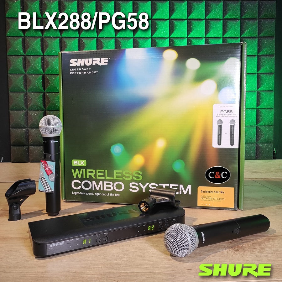 SHURE BLX288/PG58 MICROFONO INALAMBRICO DOBLE