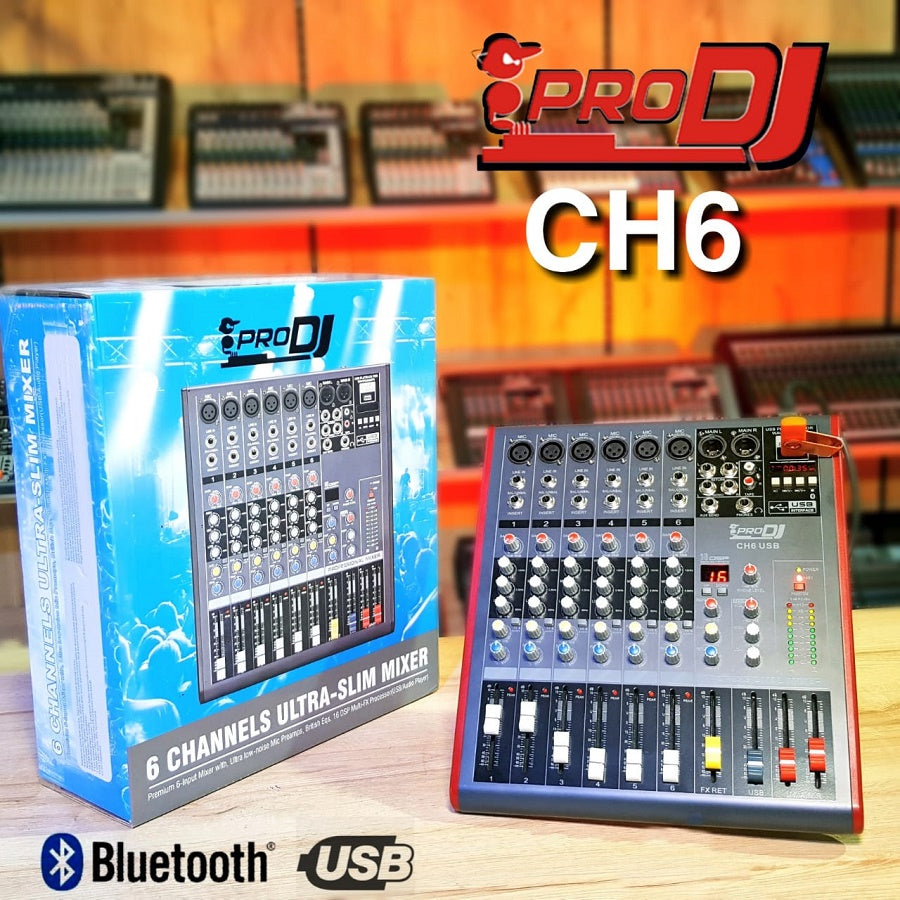 PRODJ CH6USB CONSOLA ANALOGA 6 CANALES