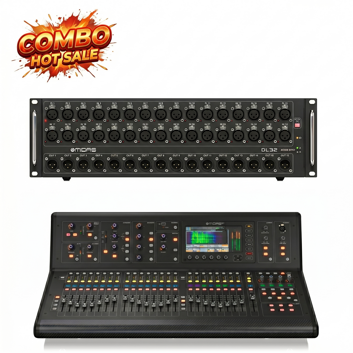 MIDAS COMBO M32LIVE + DL32 CONSOLA DIGITAL Y SNAKE DIGITAL