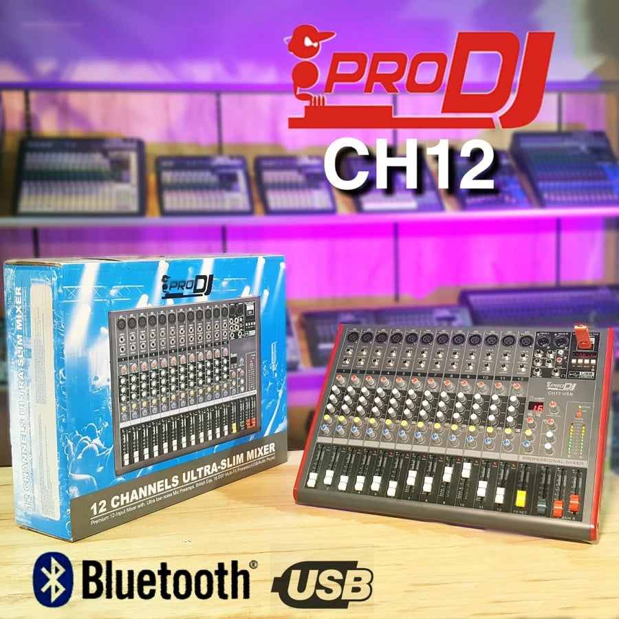 PRO DJ CH12USB CONSOLA ANALOGA DE 12 CANALES