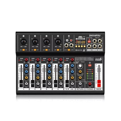 MEZCLADOR ITALIAN STAGE IS 2MIX6FXU CON INTERFAZ USB y BLUETOOTH