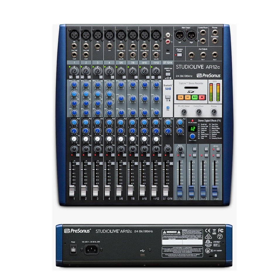 PRESONUS STUDIOLIVE AR12C MEZCLADORA ANALOGA E INTERFAZ DE AUDIO