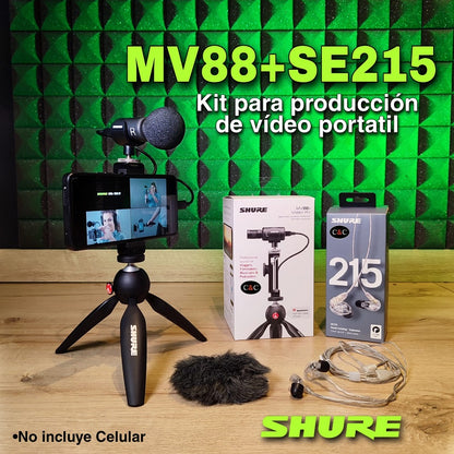 SHURE KIT MICRÓFONO/IN-EARS MOTIV MV88+SE215-CL