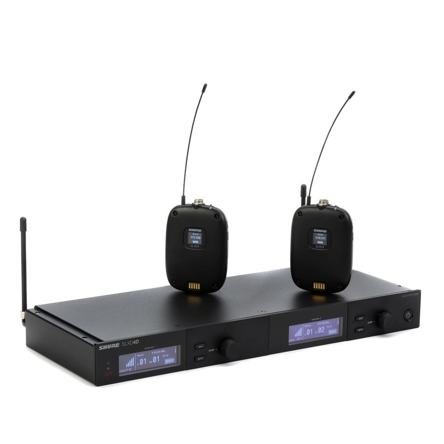 MICRÓFONO INALÁMBRICO DUAL CON DOS BODYPACKS SHURE SLXD14D-H55