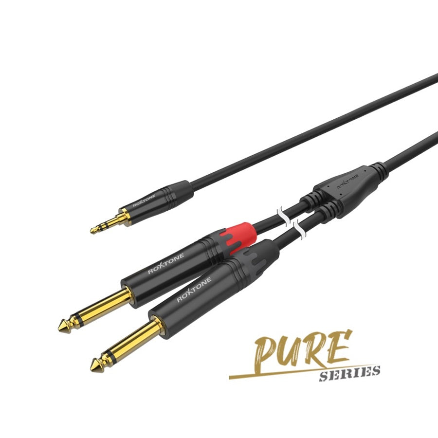 ROXTONE  PACC280L0020 CABLE 1ST 3.5MM X 2PLUG 6.3MM MONOFONICO 2MTS