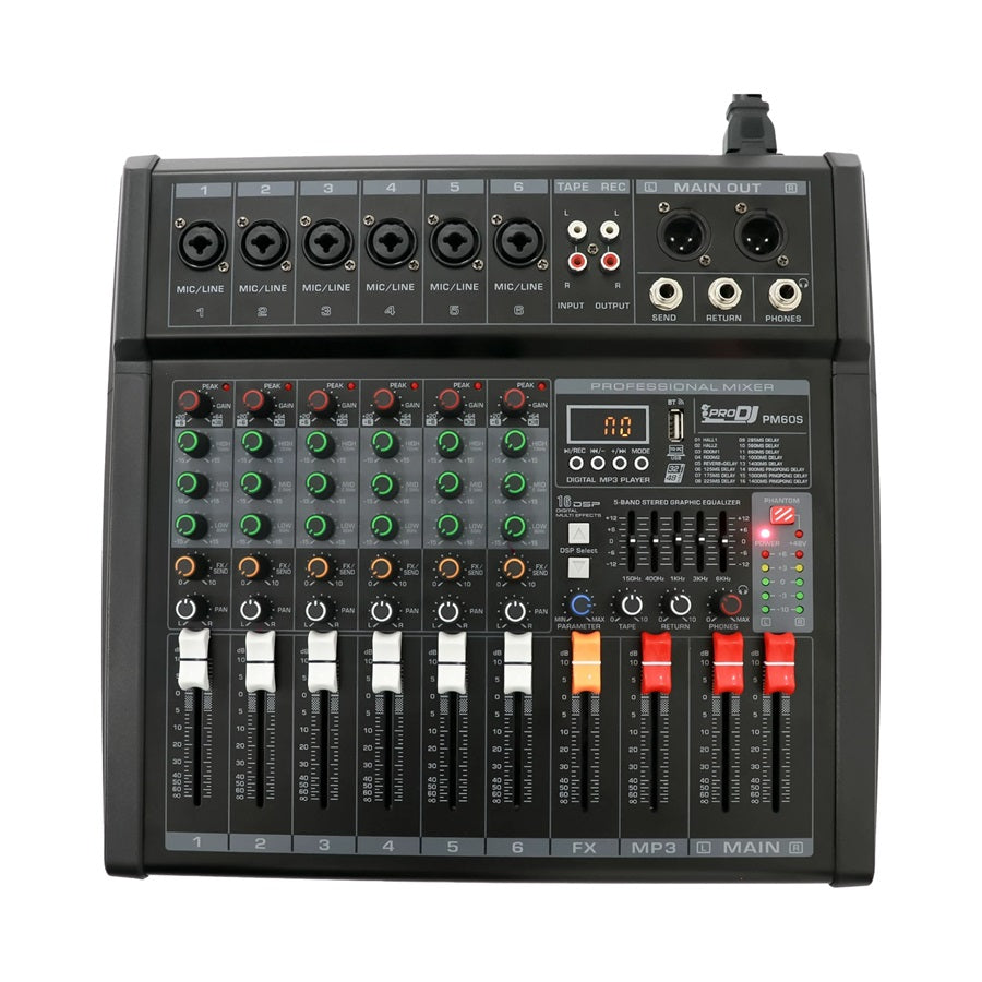 Mezclador de 6 canales PM60s