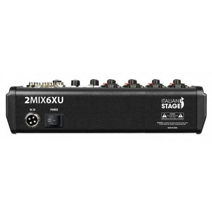 MEZCLADOR ITALIAN STAGE IS 2MIX6FXU CON INTERFAZ USB y BLUETOOTH