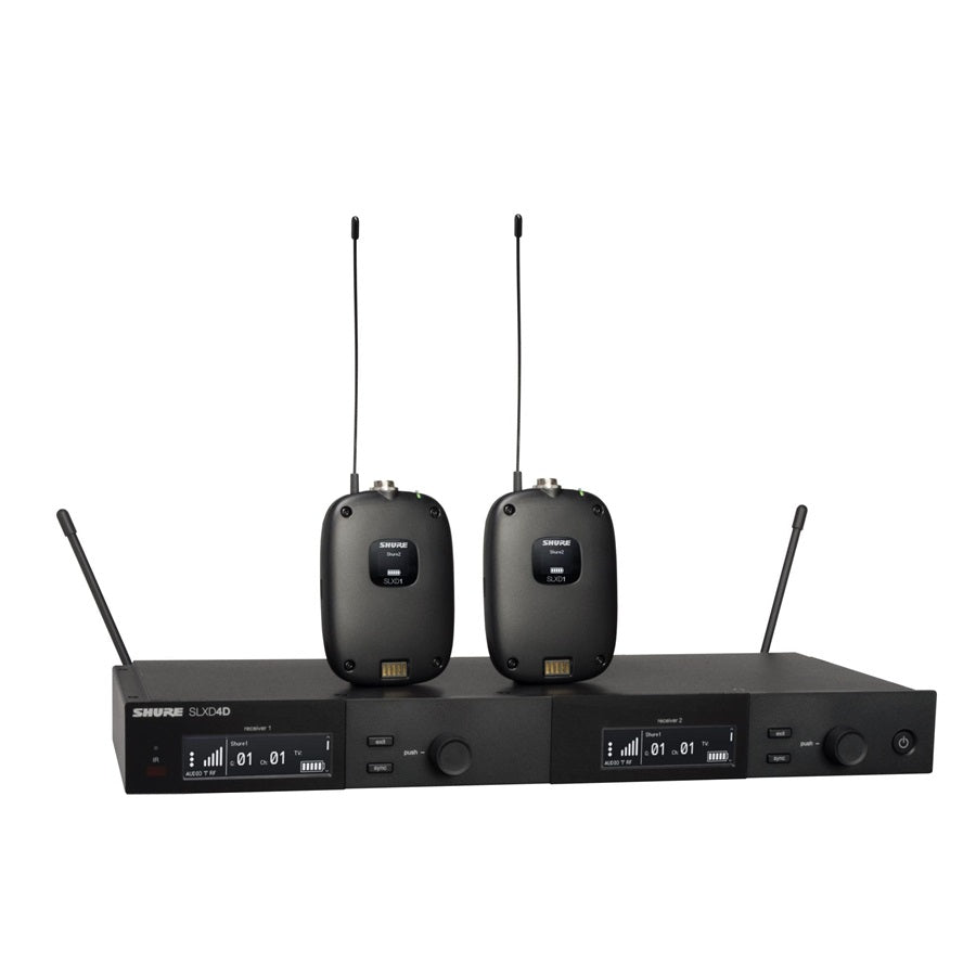 MICRÓFONO INALÁMBRICO DUAL CON DOS BODYPACKS SHURE SLXD14D-H55