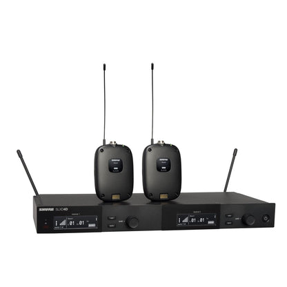 MICRÓFONO INALÁMBRICO DUAL CON DOS BODYPACKS SHURE SLXD14D-H55