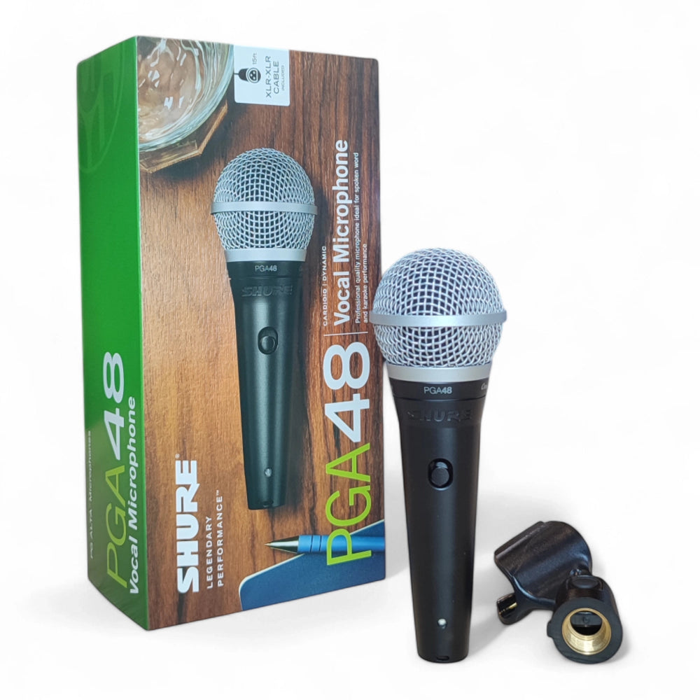 Microfono vocal dinamico cardioide Shure PGA48-XLR con cable xlr incluido
