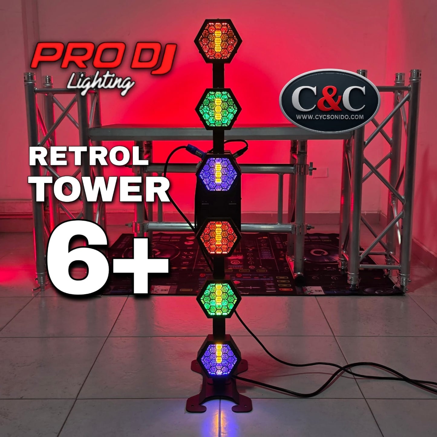 PRO DJ LIGHTING RETROL POWER6+ TORRE DE LUCES