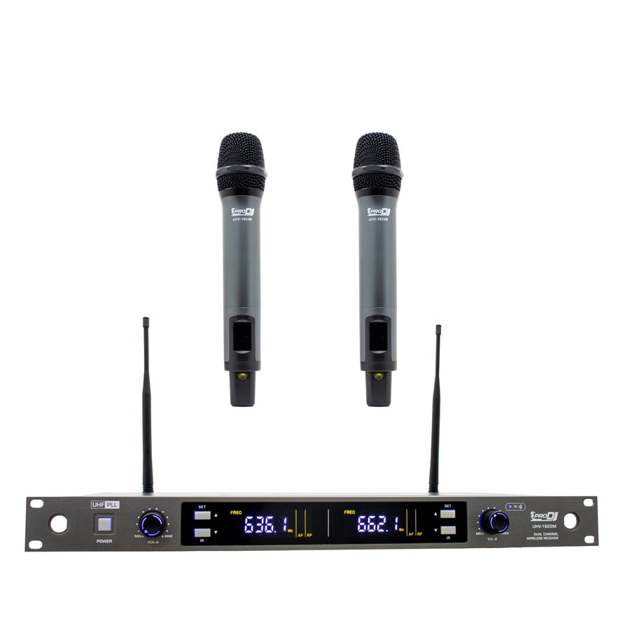 PRO DJ UHV1622M MICROFONO DOBLE DE MANO